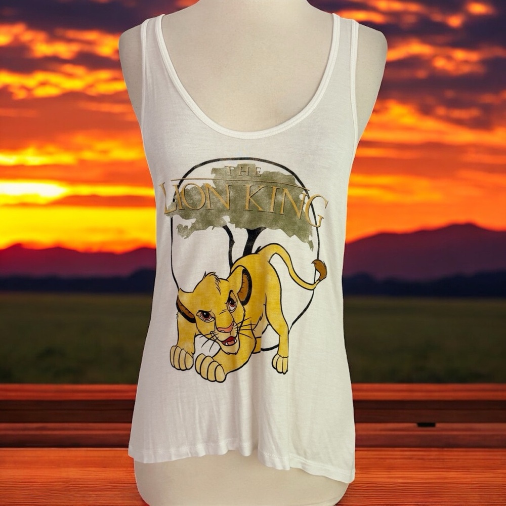 Disney The Lion King Simba Lace Back Tank Top Women’s M Cream